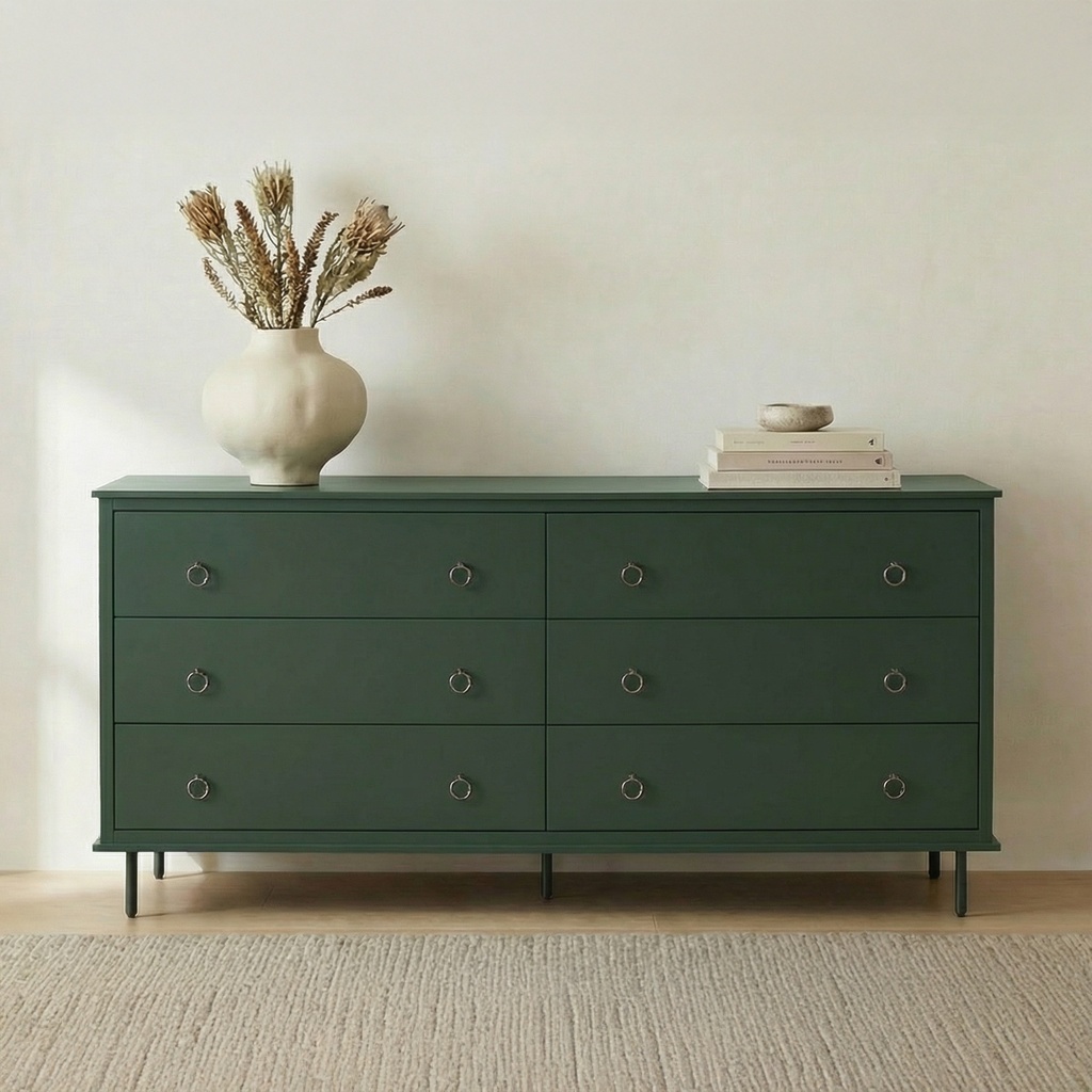 Reagan 6 Drawer Dresser Deep Green - 10