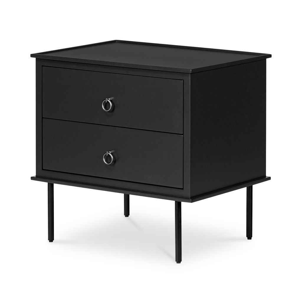 Reagan Nightstand Black - 1