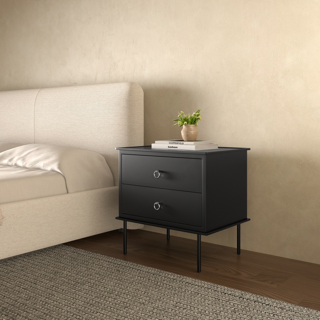 Reagan Nightstand Black - 11