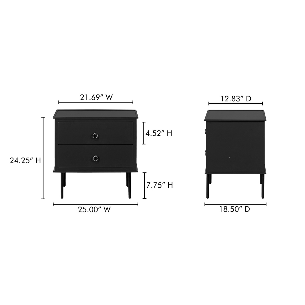 Reagan Nightstand Black - 12