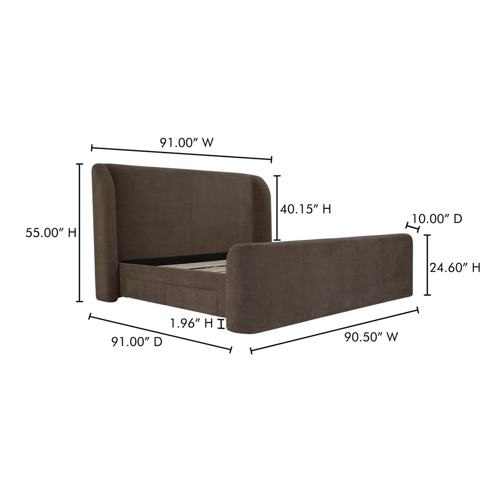 Sophia King Storage Bed Brown - 15