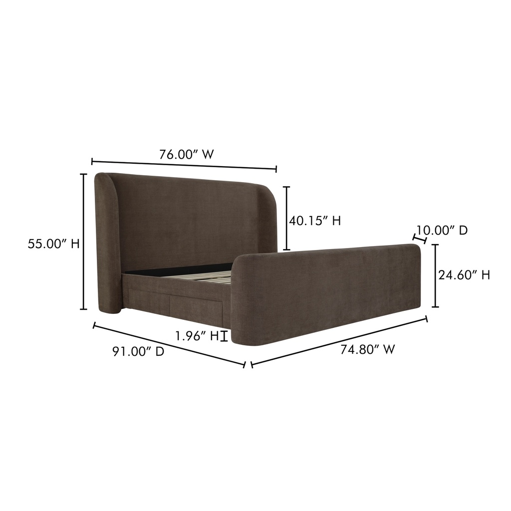 Sophia Queen Storage Bed Brown - 16