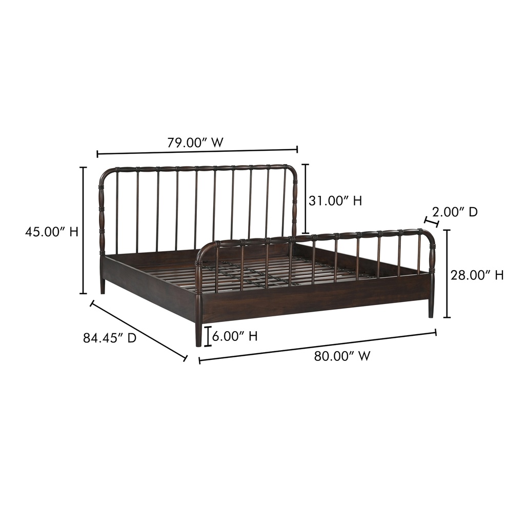 Vivian King Bed Dark Brownn - 15