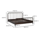 Vivian King Bed Dark Brownn - 15