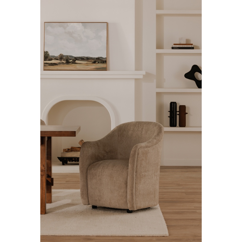 Drava Rolling Dining Chair Beige - 8