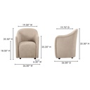 Drava Rolling Dining Chair Beige - 11