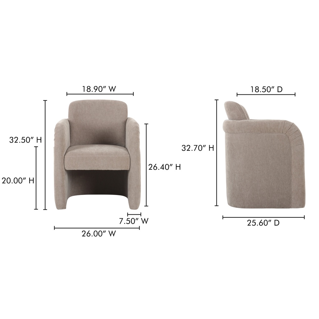 Mesto Rolling Dining Chair Taupe - 13