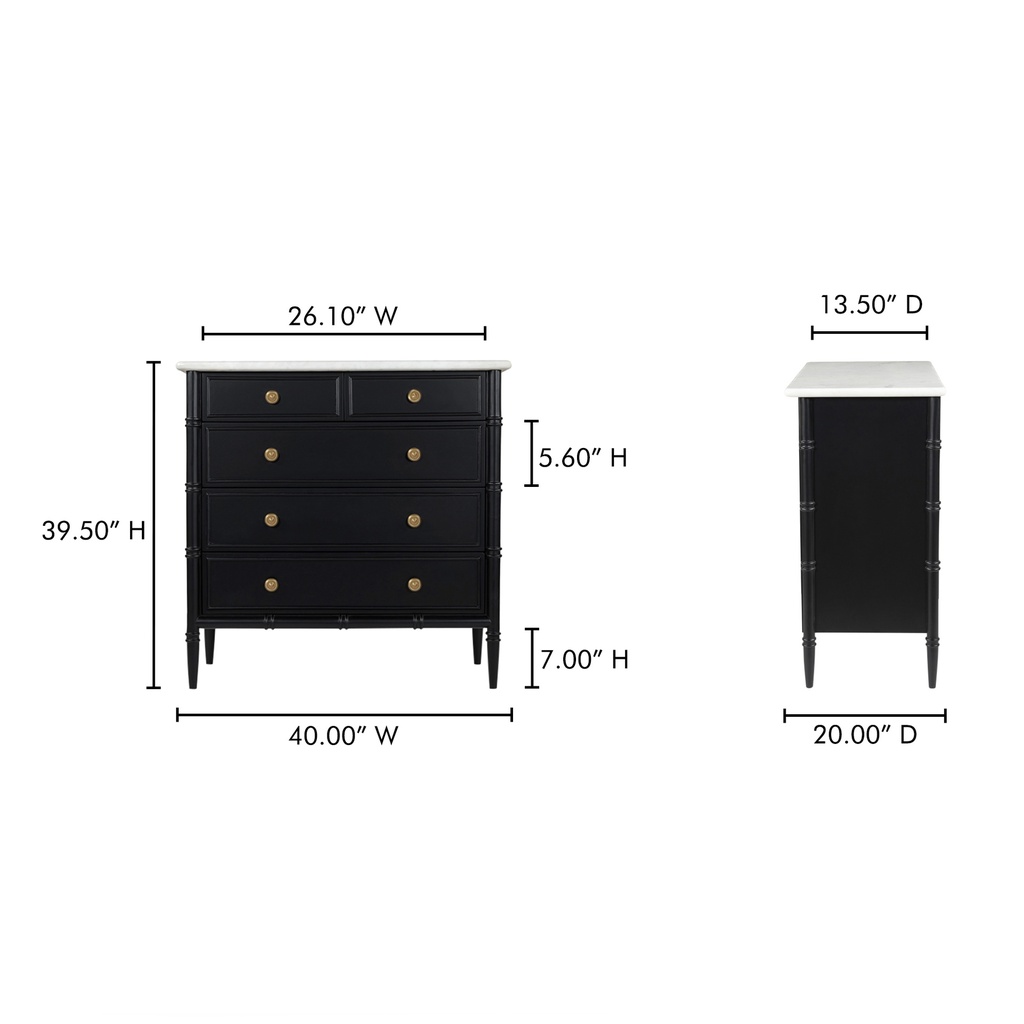 Eleanor 5 Drawer Chest Black - 14
