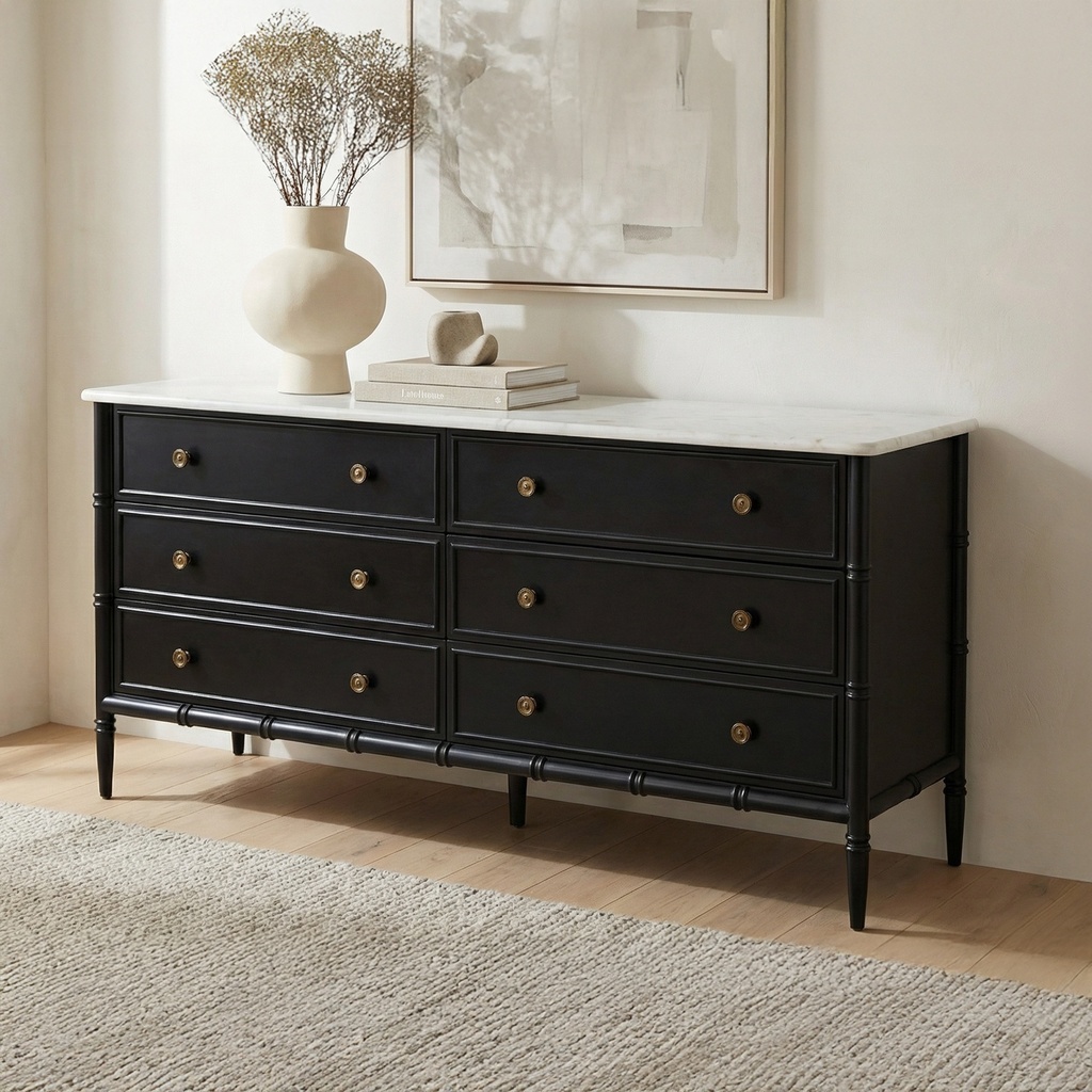 Eleanor 6 Drawer Dresser Black - 9