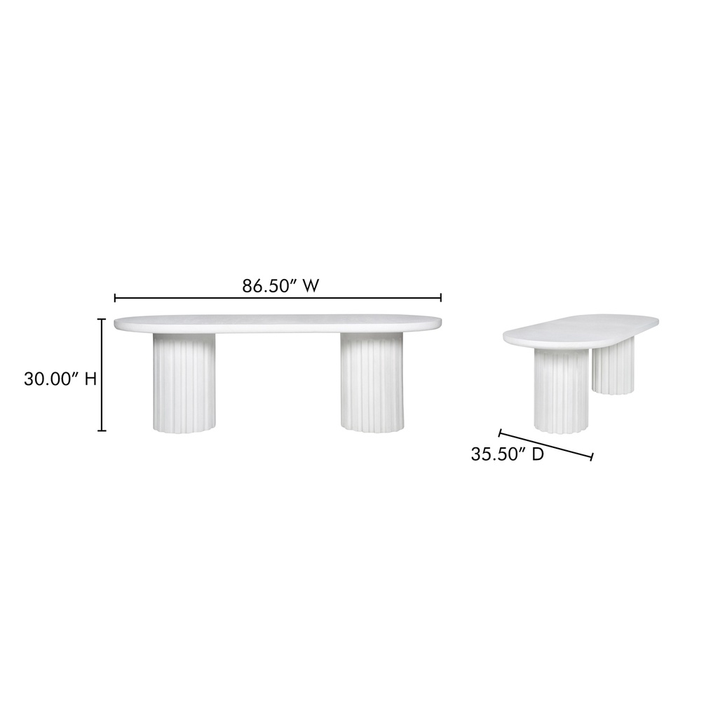 Eris Outdoor Dining Table White - 8
