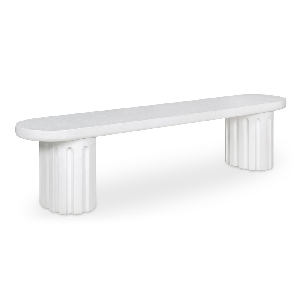 Eris Outdoor Dining Bench White - 1