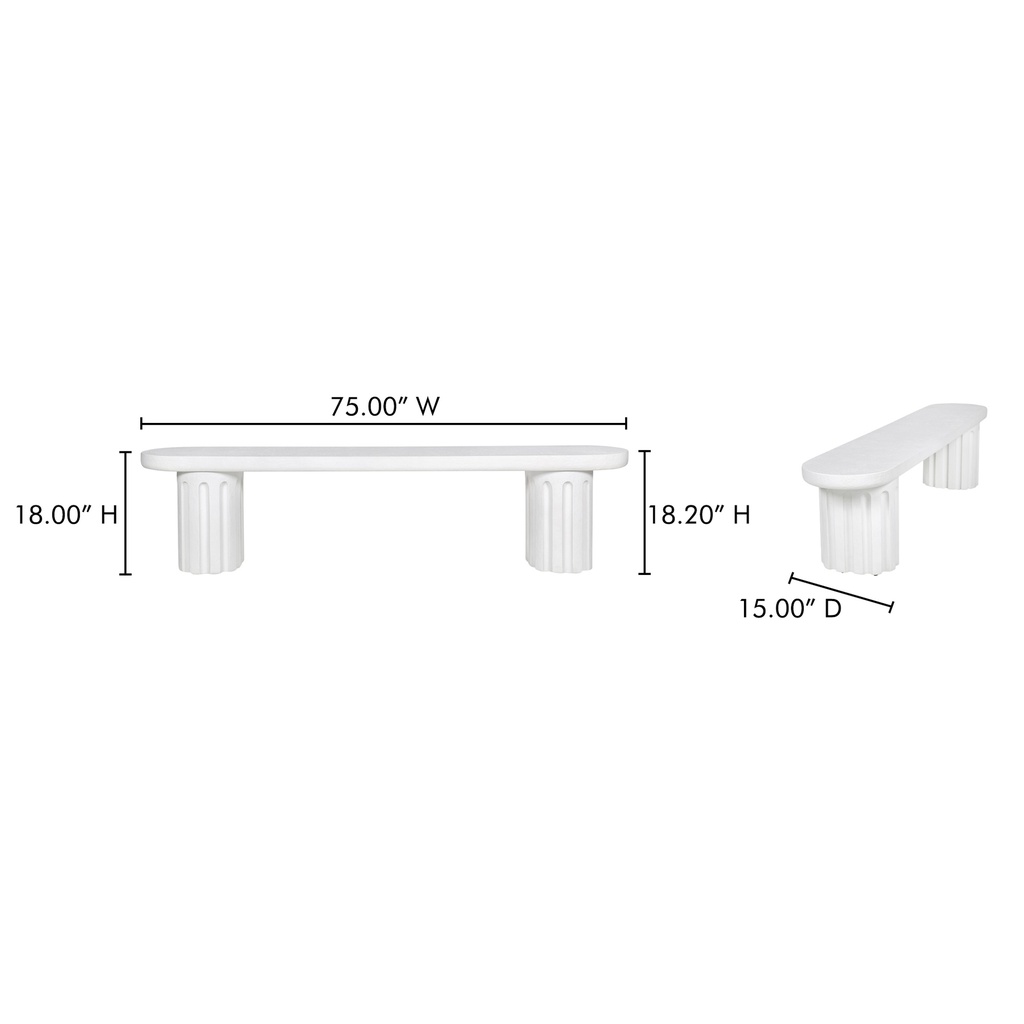 Eris Outdoor Dining Bench White - 8