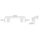 Eris Outdoor Dining Bench White - 8