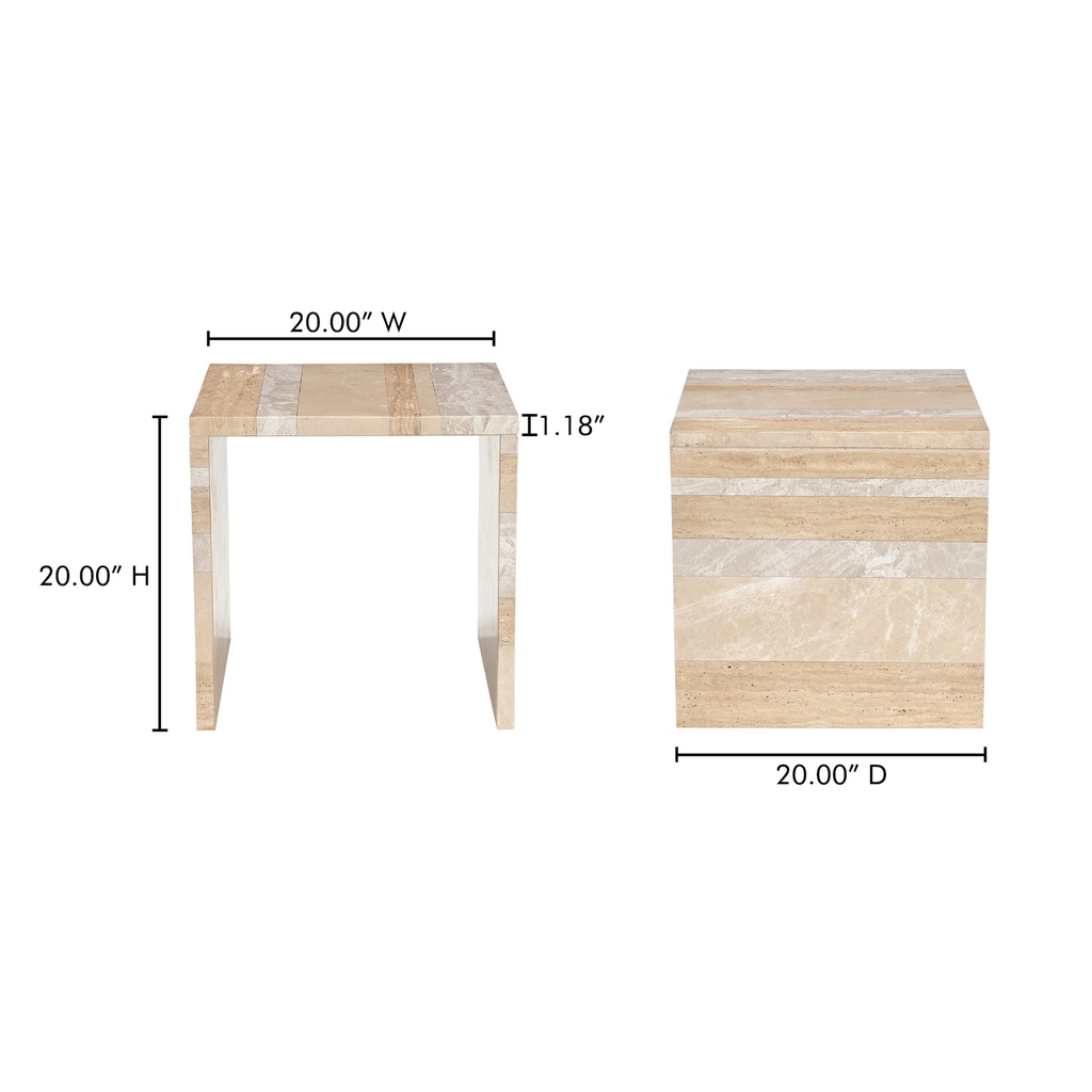 Rosa Accent Table Mixed Marble - 10