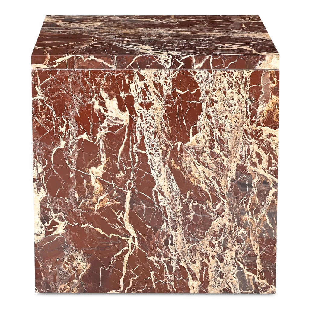 Rosa Accent Table Rosso Levanto Marble - 2