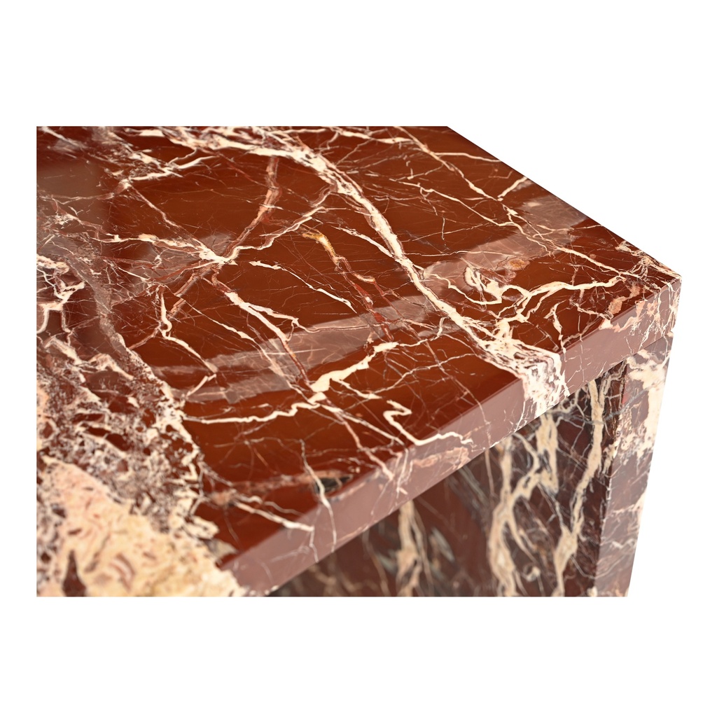 Rosa Accent Table Rosso Levanto Marble - 4