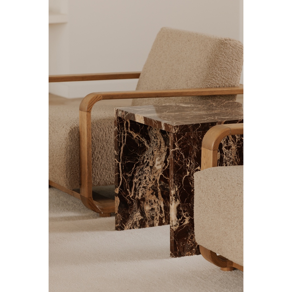 Rosa Accent Table Rosso Levanto Marble - 7