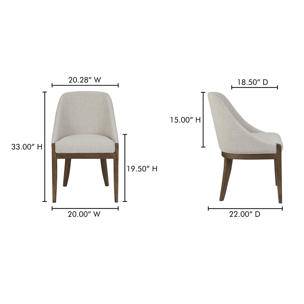 Edward Dining Chair Heather Beige - 6
