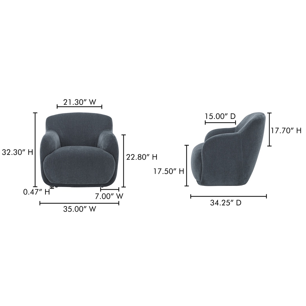 Stevie Lounge Chair Slate Blue - 7