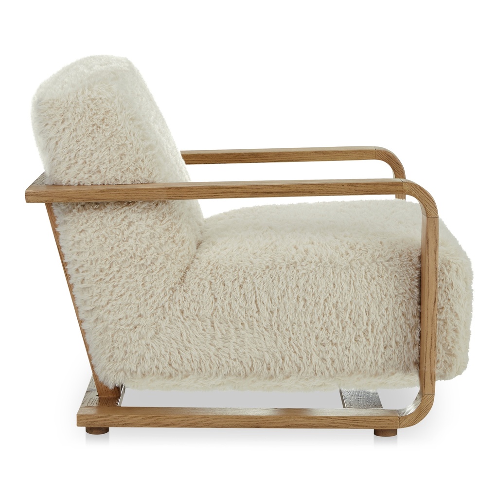 Eckersley Lounge Chair Cream Faux Fur - 2