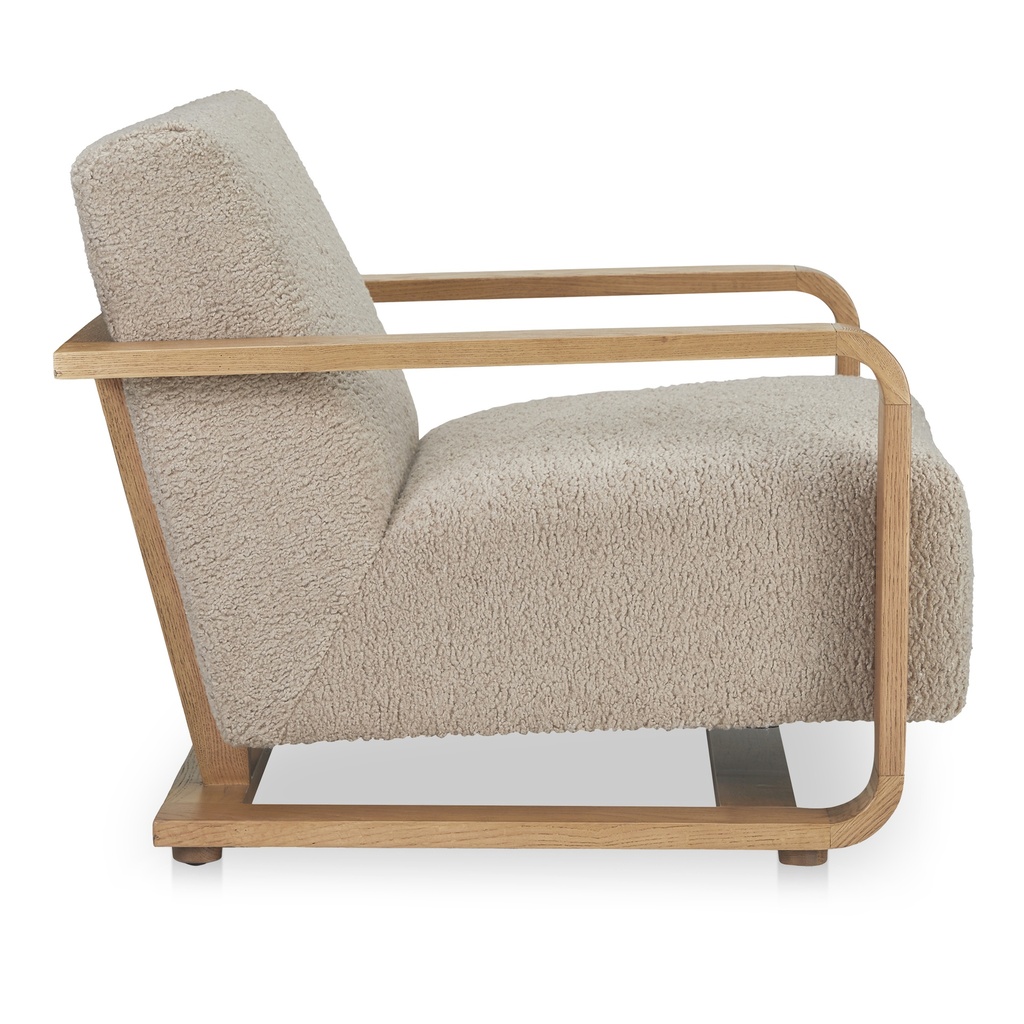 Eckersley Lounge Chair Beige Faux Shearling - 2