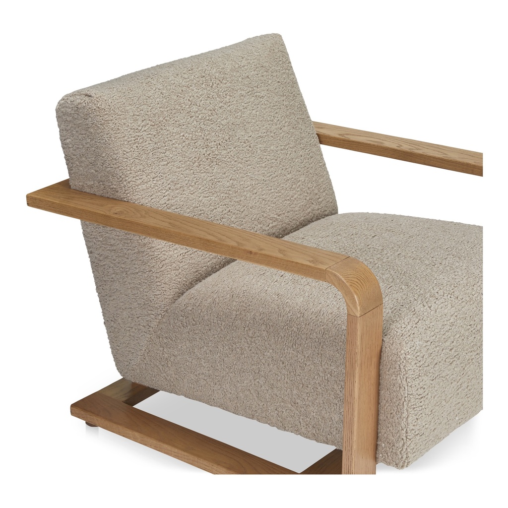 Eckersley Lounge Chair Beige Faux Shearling - 4