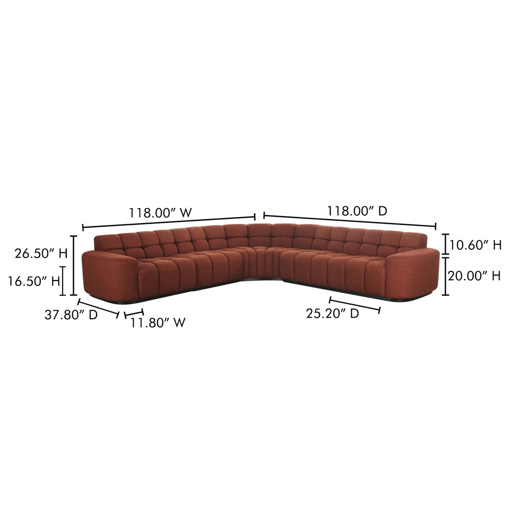 Roman L-Shaped Sectional Rust - 11