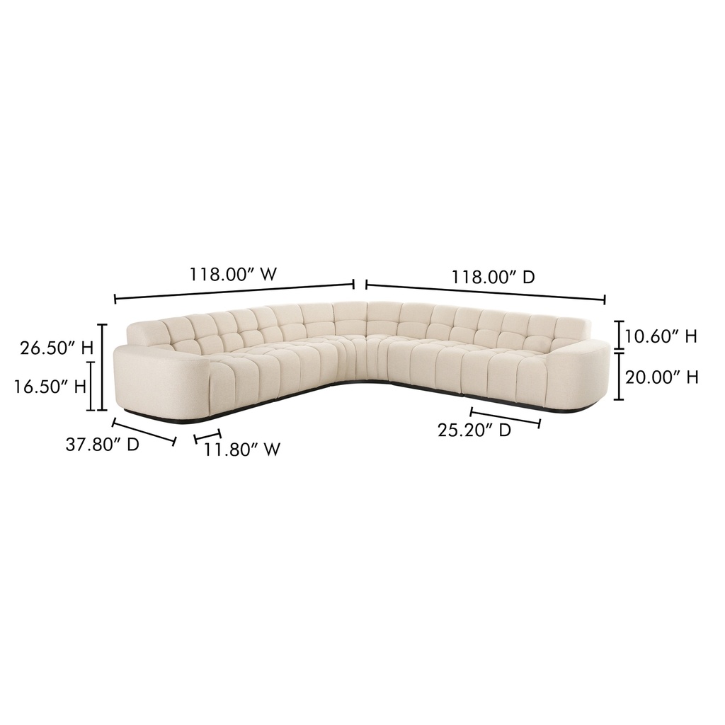Roman L-Shaped Sectional Oat - 11