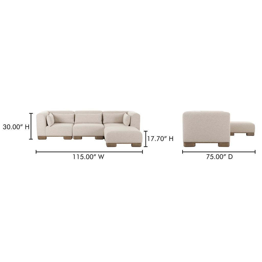 June Lounge Modular Sectional Oatmeal - 9