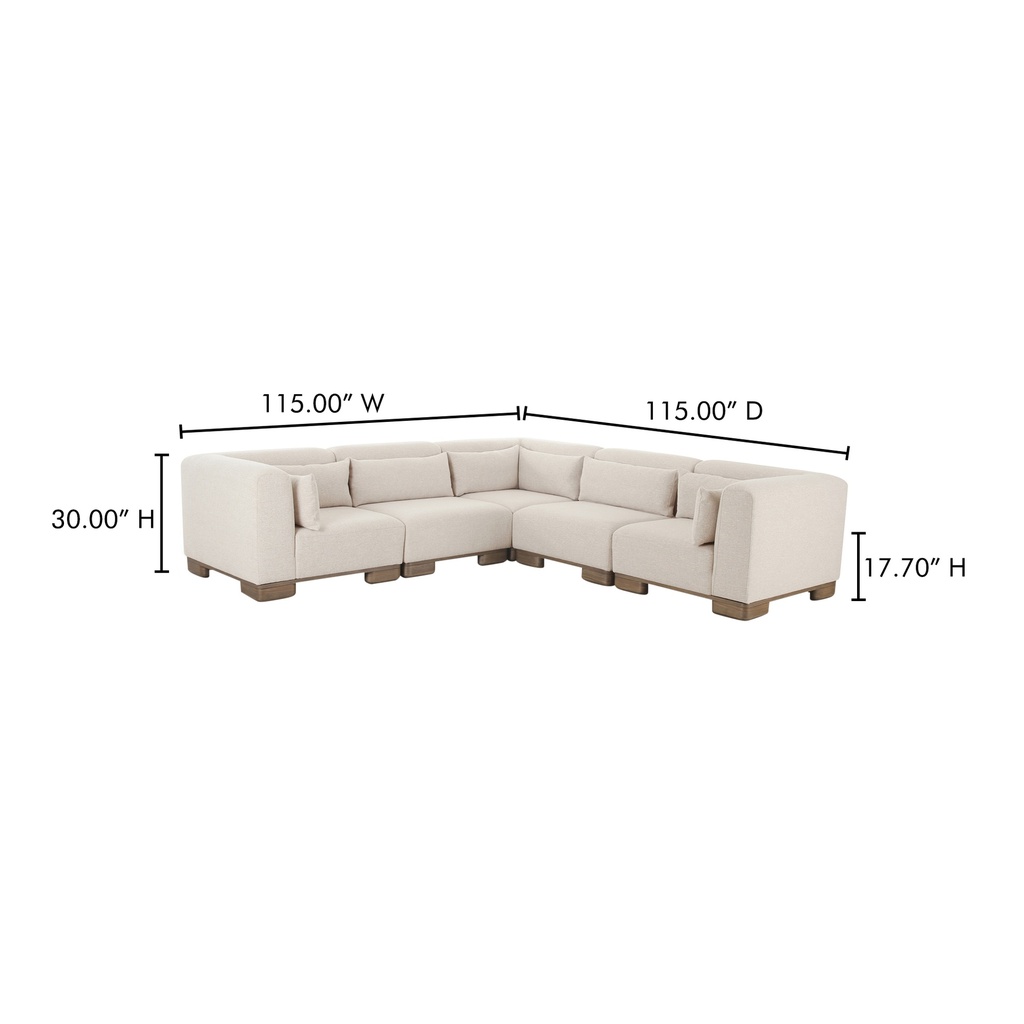 June Classic L-Shaped Modular Sectional Oatmeal - 9