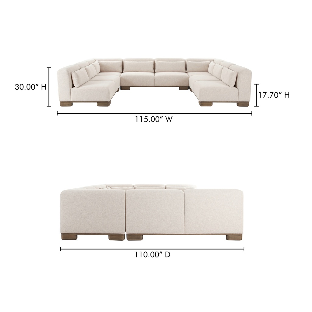 June U Shaped Modular Sectional Oatmeal - 6