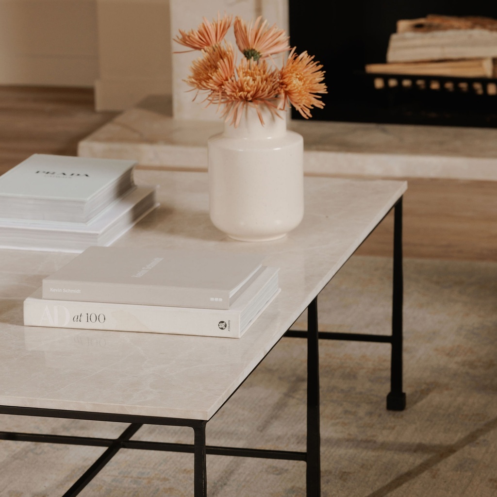 River Coffee Table Botticino Marble - 6