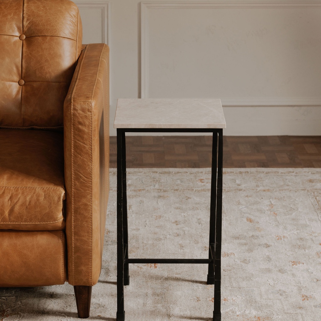 River Side Table Botticino Marble - 7