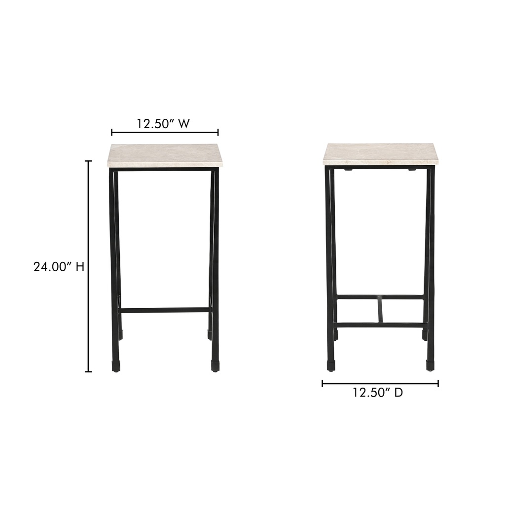 River Side Table Botticino Marble - 9