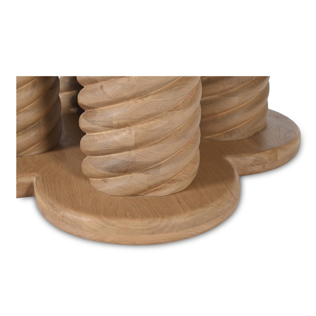 Treccia Round Dining Table Oak - 2