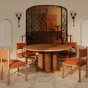 Treccia Round Dining Table Oak - 7