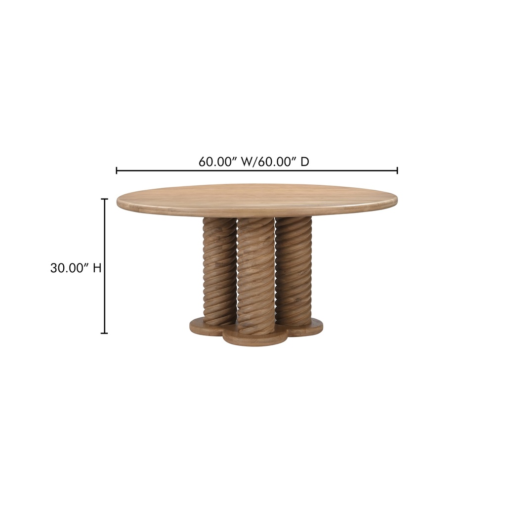 Treccia Round Dining Table Oak - 8