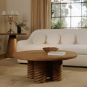Treccia Round Coffee Table Oak - 7
