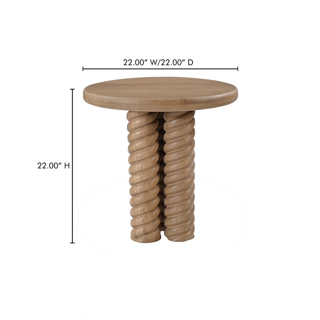 Treccia Side Table Oak - 8