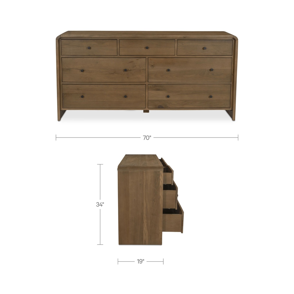 Riley 7 Drawer Dresser Oak - 9