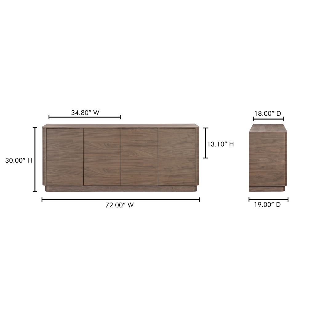 Round Off Sideboard Walnut Brown - 10