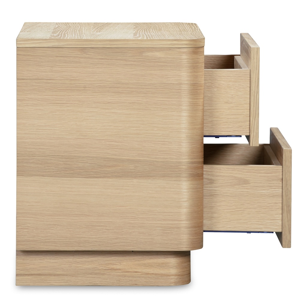 Round Off Tall Nightstand Natural Oak - 5