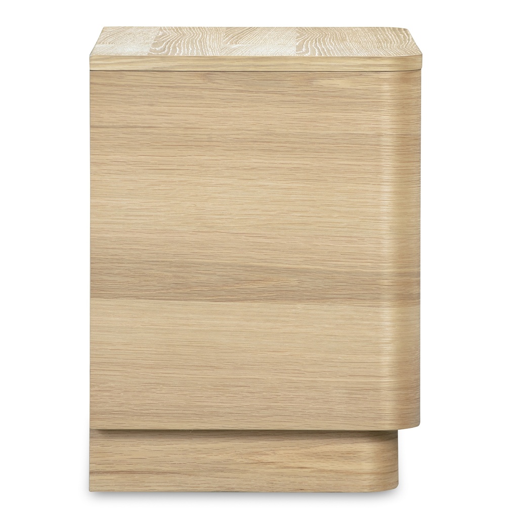 Round Off Tall Nightstand Natural Oak - 7
