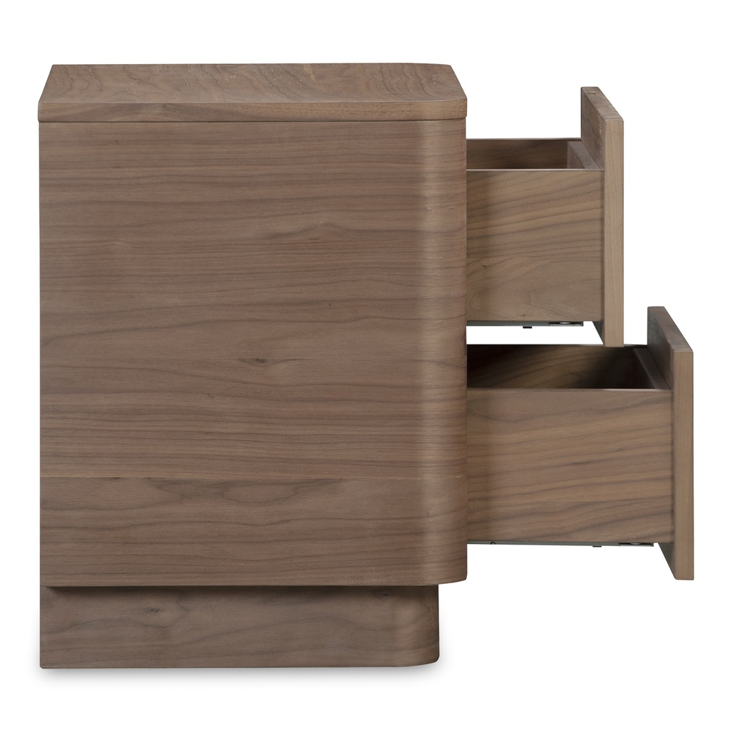 Round Off Tall Nightstand Walnut Brown - 5