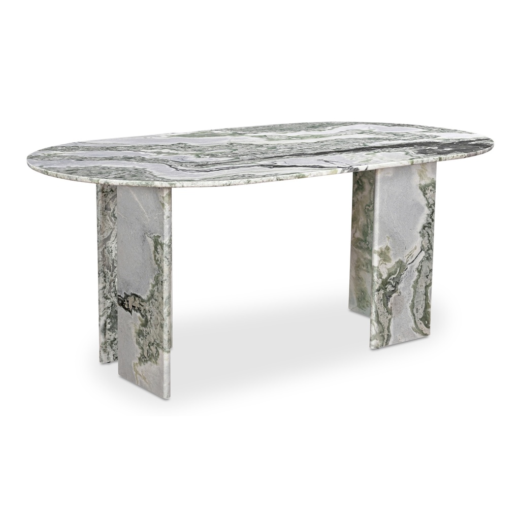 Celia Oval Dining Table Green Onyx Marble - 1