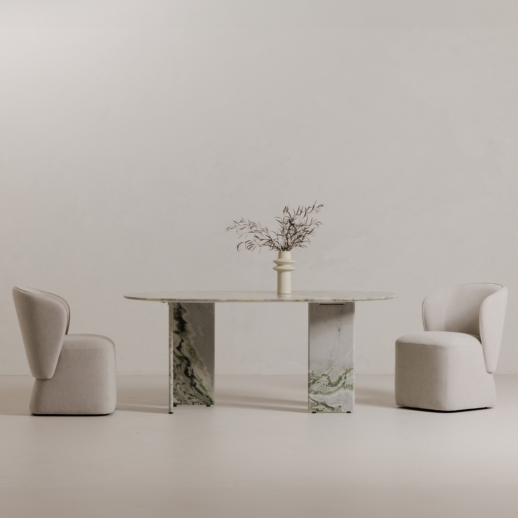 Celia Oval Dining Table Green Onyx Marble - 7