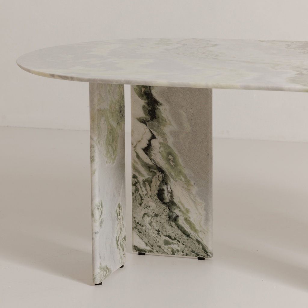 Celia Oval Dining Table Green Onyx Marble - 8