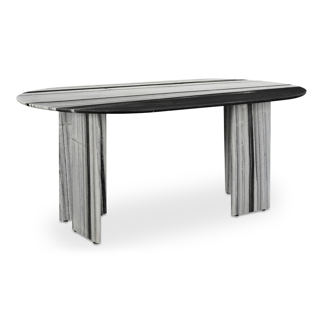 Celia Oval Dining Table Panda Marble - 1