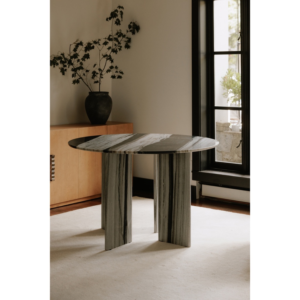 Celia Round Dining Table Panda Marble - 6
