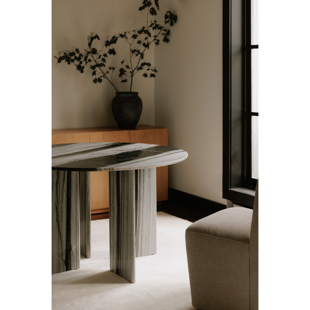 Celia Round Dining Table Panda Marble - 7